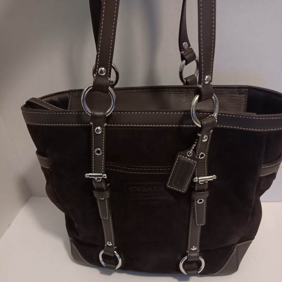 Coach Handbags - Coach Brown Suade Bag Needs To Be Cleaned